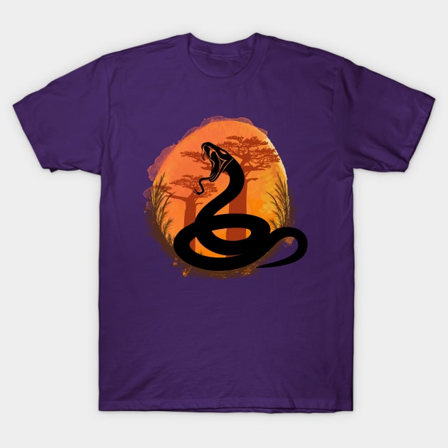 Snake Silhouette - Savannah T-Shirt by Petprinty